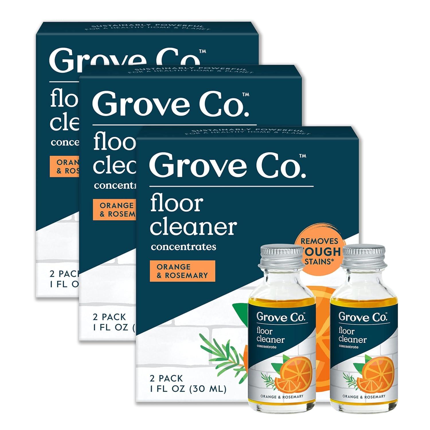 imageGrove Co Floor Cleaner Refill Concentrate 2 x 1 Oz 1 x Durable Glass Spray Bottle 16 Oz PlantBased Cleaning Supplies Bundle No Plastic Waste 100 Natural Lavender ampamp Thyme ScentOrange Rosemary