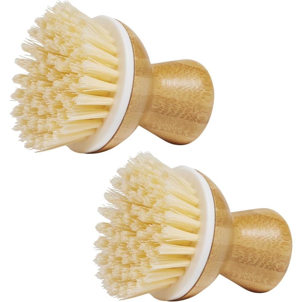 imageGrove Co BubbleUp Dish Brush 2Pack Ergonomically Designed Dish Scrubber Replacement Dish Scrub Brush Removes Tough Messes Gentle on Dishes Sustainable Solution to The Worlds Waste ProblemReplacement Brush