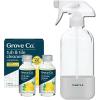 imageGrove Co Tub and Tile Cleaner Refill Concentrate 2 x 1 Fl Oz  1 x Reusable Glass Spray Bottle 16 Oz PlantBased Cleaning Supplies Bundle No Plastic Waste 100 Natural Orange amp Rosemary ScentLemon  Eucalyptus
