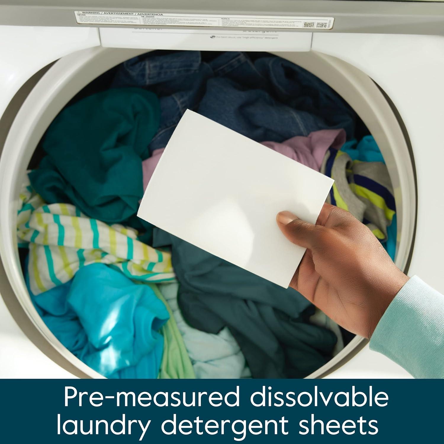 imageGrove Co Laundry Detergent Sheets Power Clean Dissolving Washer Sheets 2 Pack 64 Loads Tough Stain Remover 100 Natural Lavender Blossom amp Thyme FragranceLavender Thyme