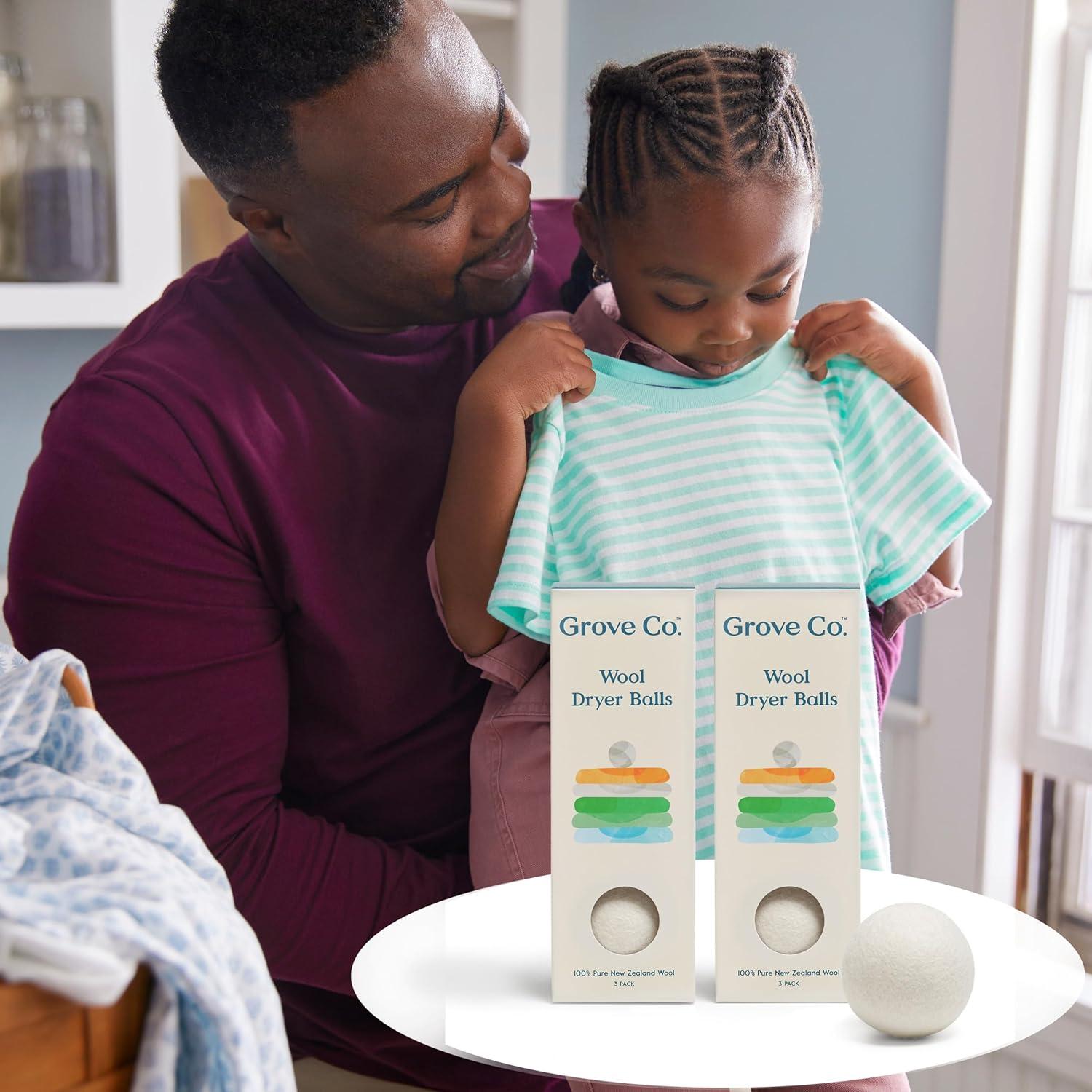 imageGrove Co Wool Dryer Balls Reusable Laundry Balls for Dryer 100 New Zealand Wool Reduce Drying Time Wrinkles amp Static Sustainably Designed Laundry Essentials Hypoallergenic Unscented 3 Pack