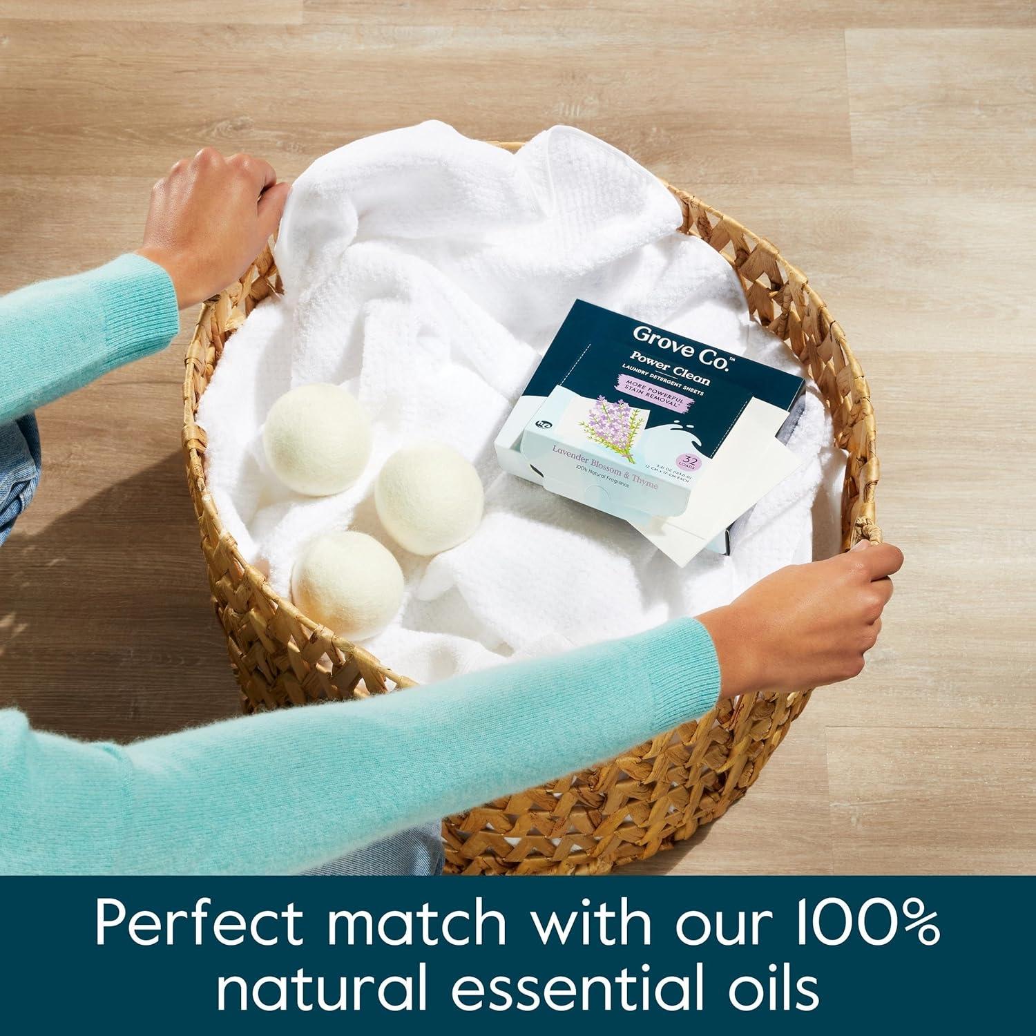 imageGrove Co Wool Dryer Balls Reusable Laundry Balls for Dryer 100 New Zealand Wool Reduce Drying Time Wrinkles amp Static Sustainably Designed Laundry Essentials Hypoallergenic Unscented 3 Pack