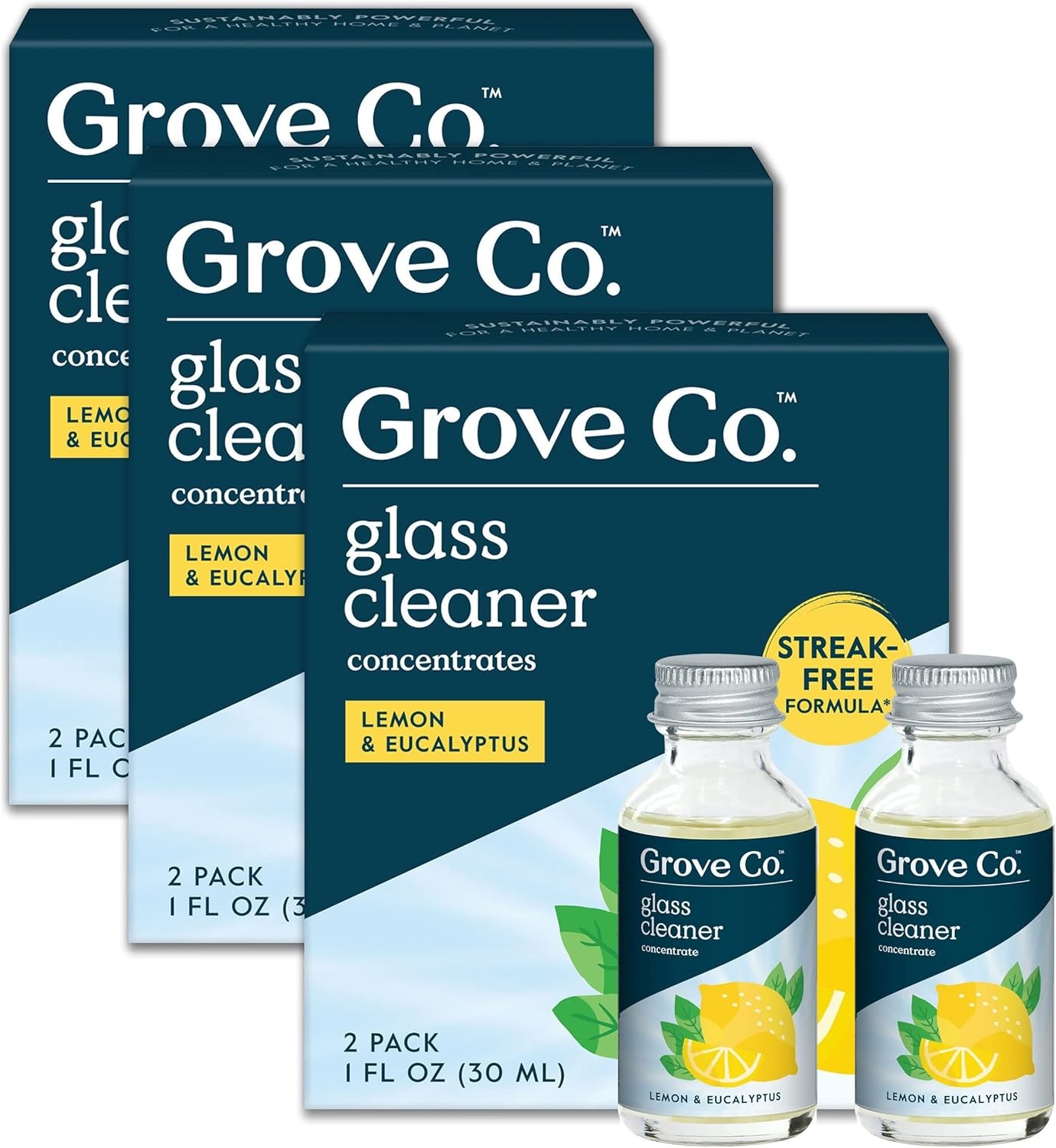 image:imageGrove Co Glass Cleaner Refill Concentrate Variety Pack 6 x 1 Fl Oz Streak Free PlantBased Household Cleaning Supplies No Plastic Waste 100 Natural Fragrance 3 x 2 Pack Refills