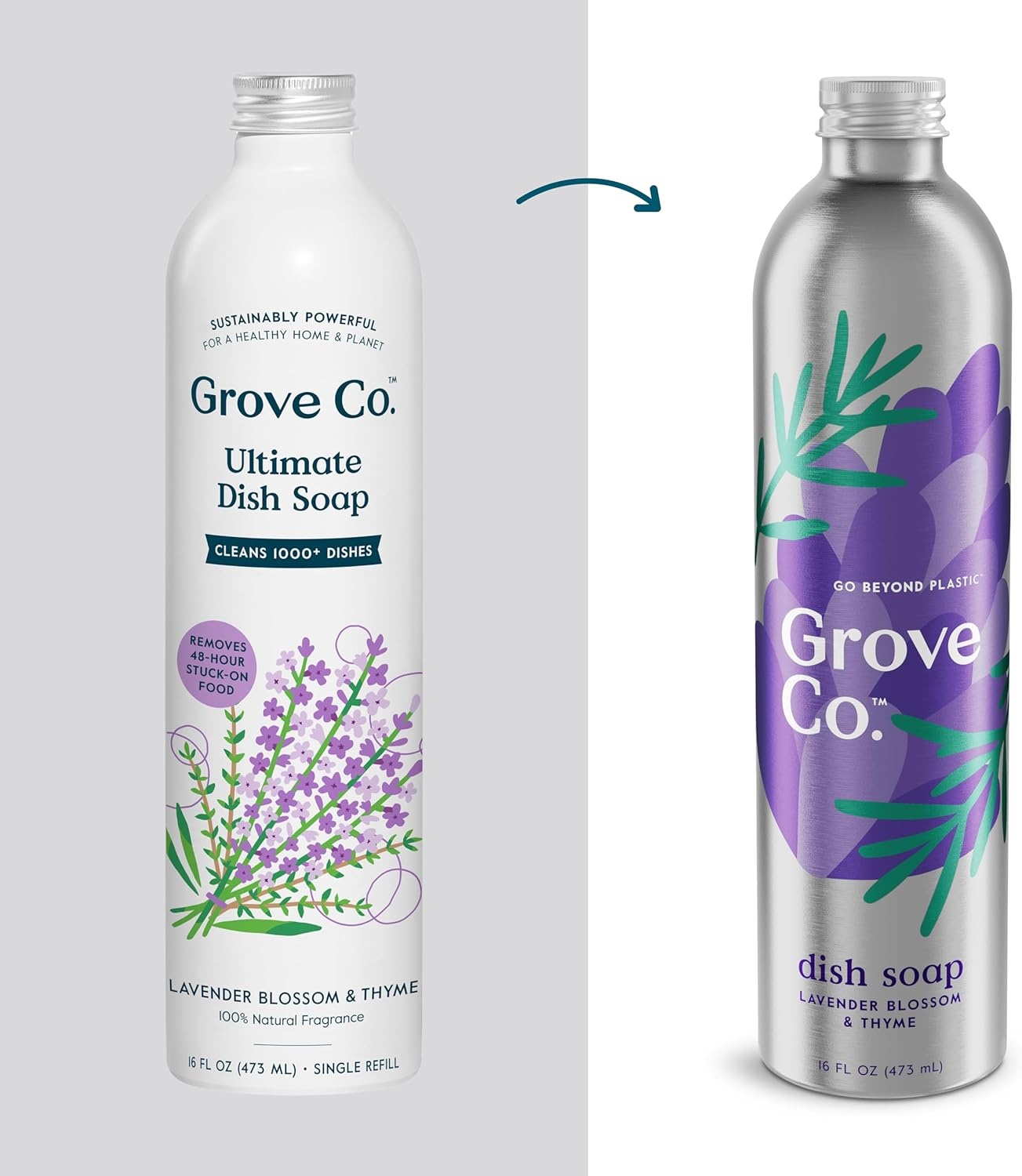 image:imageGrove Co Apple amp Pear Blossom Dish Soap Refill Bundle 3Pack of 16 oz Aluminum Bottles with Reusable Glass Soap Dispenser Natural Fragrance GreaseCutting PlantBased FormulaLavender Blossom Thyme