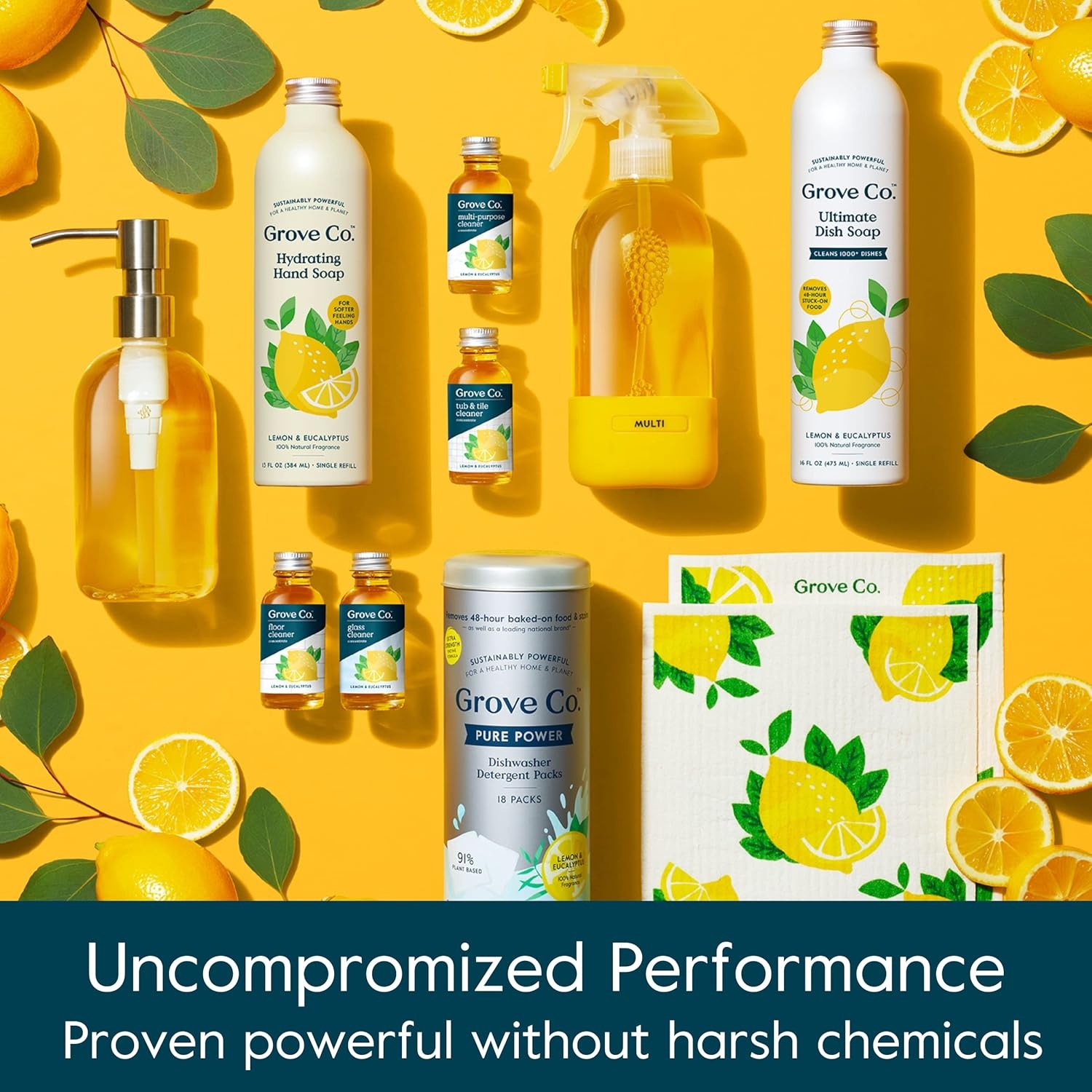 image:imageGrove Co Apple amp Pear Blossom Dish Soap Refill Bundle 3Pack of 16 oz Aluminum Bottles with Reusable Glass Soap Dispenser Natural Fragrance GreaseCutting PlantBased FormulaLemon Eucalyptus
