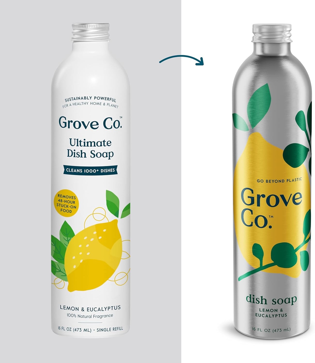 image:imageGrove Co Apple amp Pear Blossom Dish Soap Refill Bundle 3Pack of 16 oz Aluminum Bottles with Reusable Glass Soap Dispenser Natural Fragrance GreaseCutting PlantBased FormulaLemon Eucalyptus
