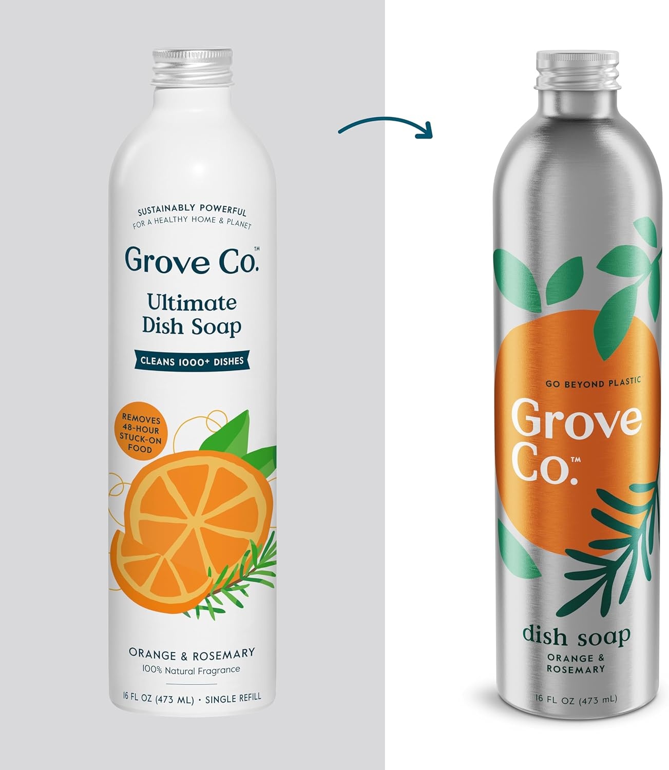 image:imageGrove Co Apple amp Pear Blossom Dish Soap Refill Bundle 3Pack of 16 oz Aluminum Bottles with Reusable Glass Soap Dispenser Natural Fragrance GreaseCutting PlantBased FormulaOrange Rosemary