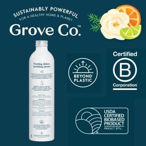 image:imageGrove Co Apple amp Pear Blossom Dish Soap Refill Bundle 3Pack of 16 oz Aluminum Bottles with Reusable Glass Soap Dispenser Natural Fragrance GreaseCutting PlantBased FormulaOrange Rosemary
