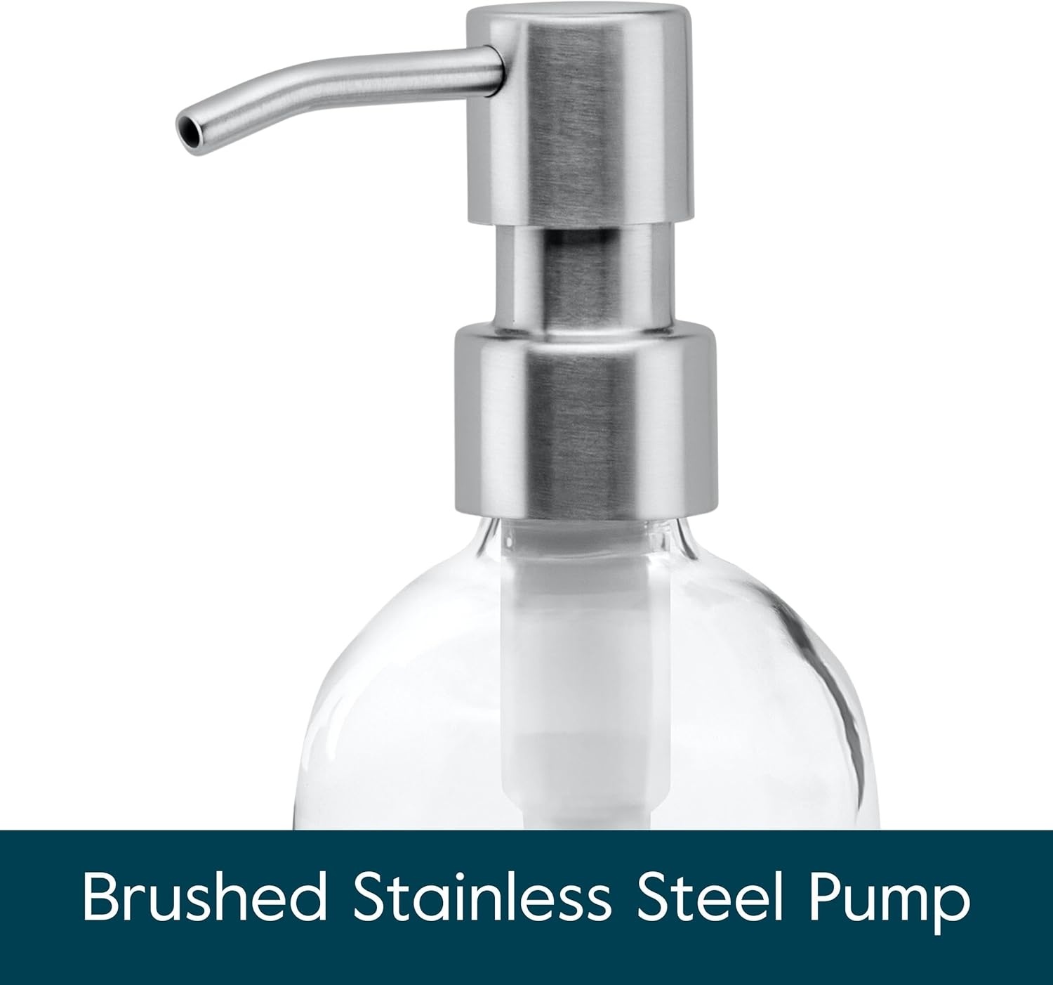 image:imageGrove Co Glass Hand Soap Dispenser with Brushed Stainless Steel Pump Refillable amp Reusable Kitchen and Bathroom Soap Bottle EcoFriendly Sustainable Home Decor 135 oz ClearSilverCleart