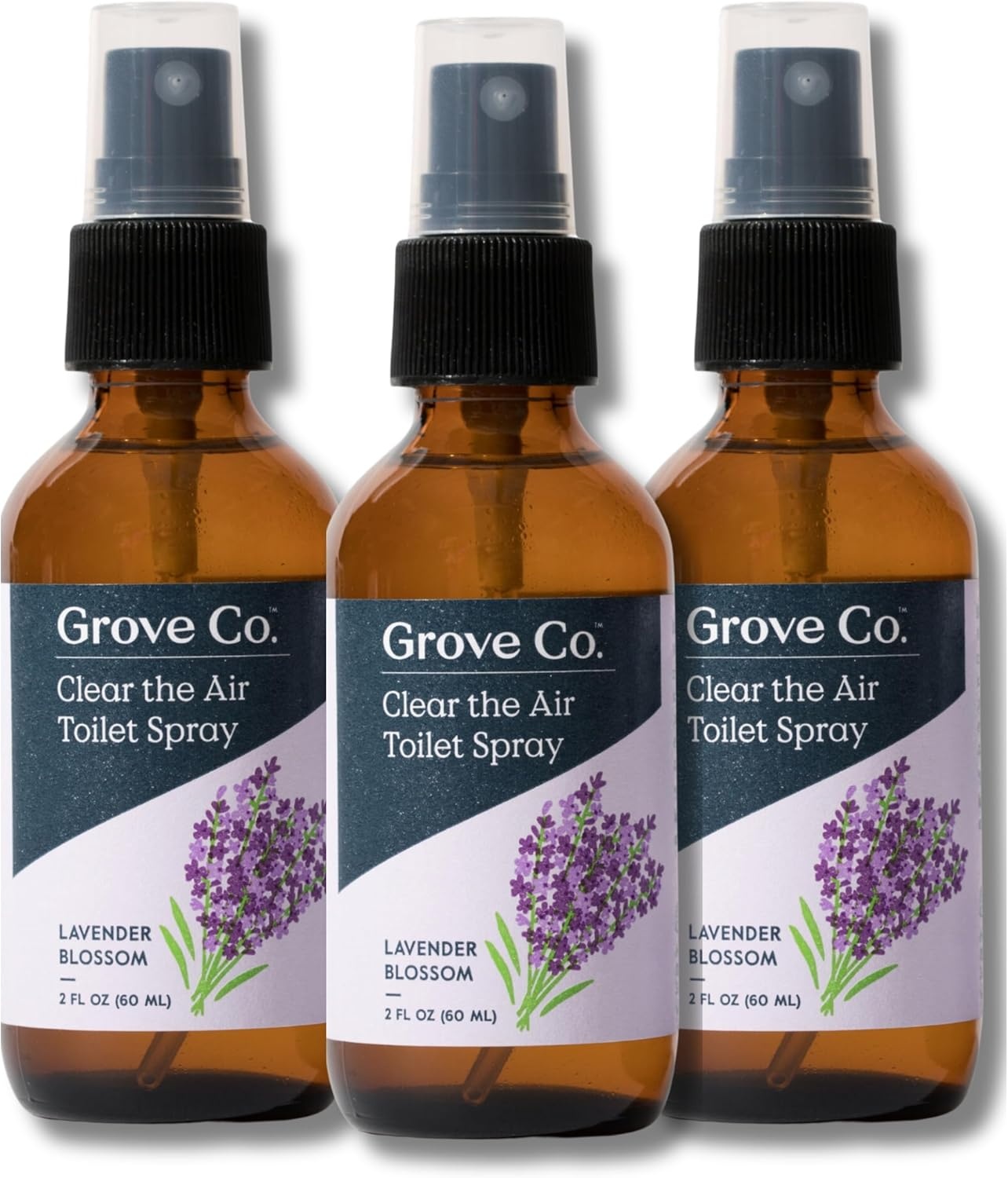 image:imageGrove Co Toilet Spray 2 oz Bathroom Odor Eliminator amp Air Freshener Natural Essential Oil Scent EcoFriendly Recyclable Glass Bottle Travel Size Bathroom Deodorizer Lemon GroveBlue Lavender