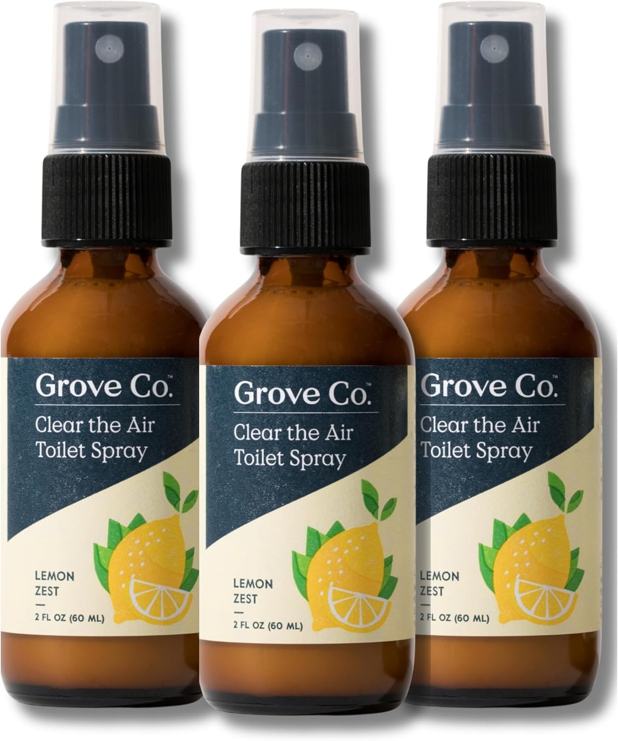 image:imageGrove Co Toilet Spray 2 oz Bathroom Odor Eliminator amp Air Freshener Natural Essential Oil Scent EcoFriendly Recyclable Glass Bottle Travel Size Bathroom Deodorizer Lemon GroveLemon Grove