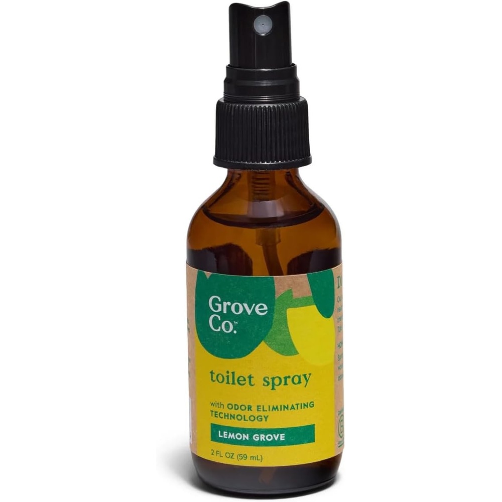 image:imageGrove Co Toilet Spray 2 oz Bathroom Odor Eliminator amp Air Freshener Natural Essential Oil Scent EcoFriendly Recyclable Glass Bottle Travel Size Bathroom Deodorizer Lemon GroveLemon Grove