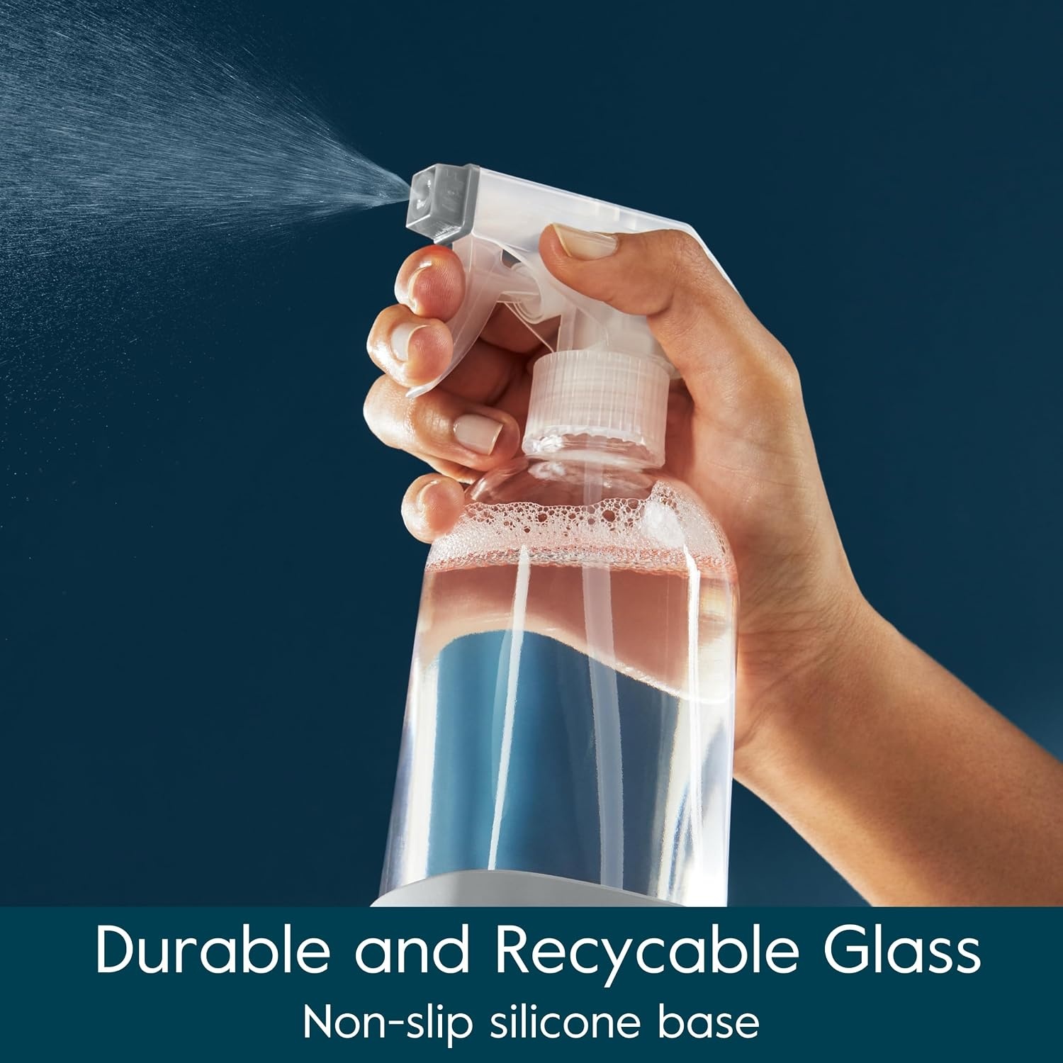 image:imageGrove Co Refillable Glass Spray Bottle 16 oz White Reusable Cleaning Container with Protective Silicone Sleeve amp Slide amp Snap Labeling System For Essential Oil MultiPurpose amp Glass CleanersWhite