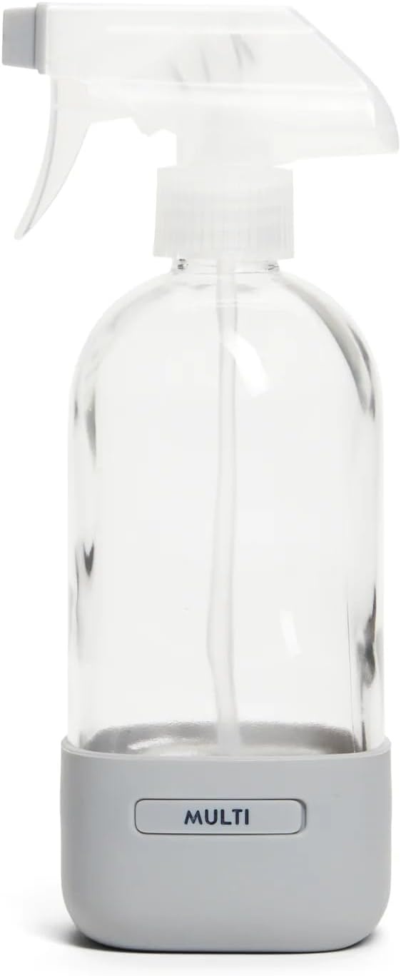 image:imageGrove Co Refillable Glass Spray Bottle 16 oz White Reusable Cleaning Container with Protective Silicone Sleeve amp Slide amp Snap Labeling System For Essential Oil MultiPurpose amp Glass CleanersPolished Gray