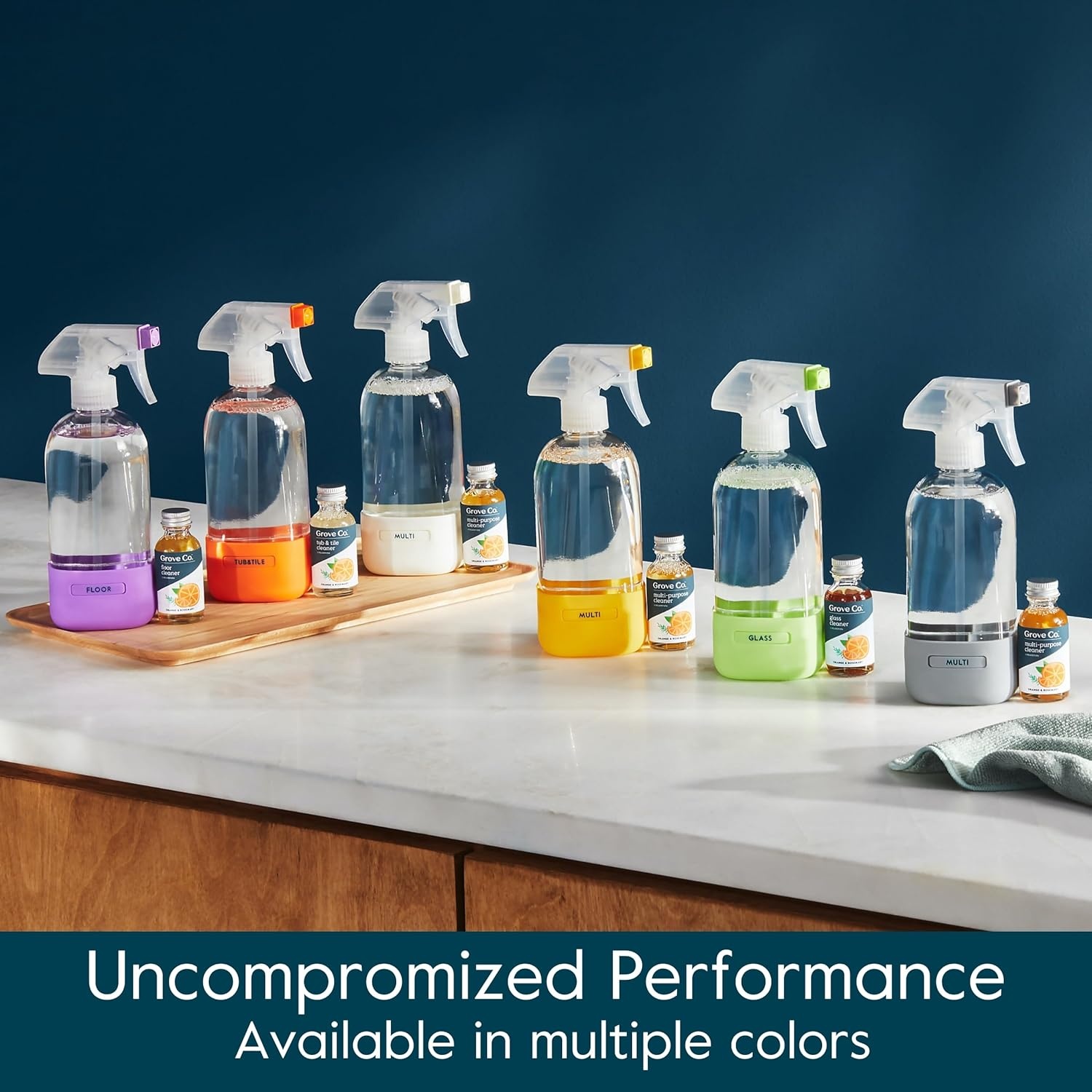 image:imageGrove Co Refillable Glass Spray Bottle 16 oz White Reusable Cleaning Container with Protective Silicone Sleeve amp Slide amp Snap Labeling System For Essential Oil MultiPurpose amp Glass CleanersWhite