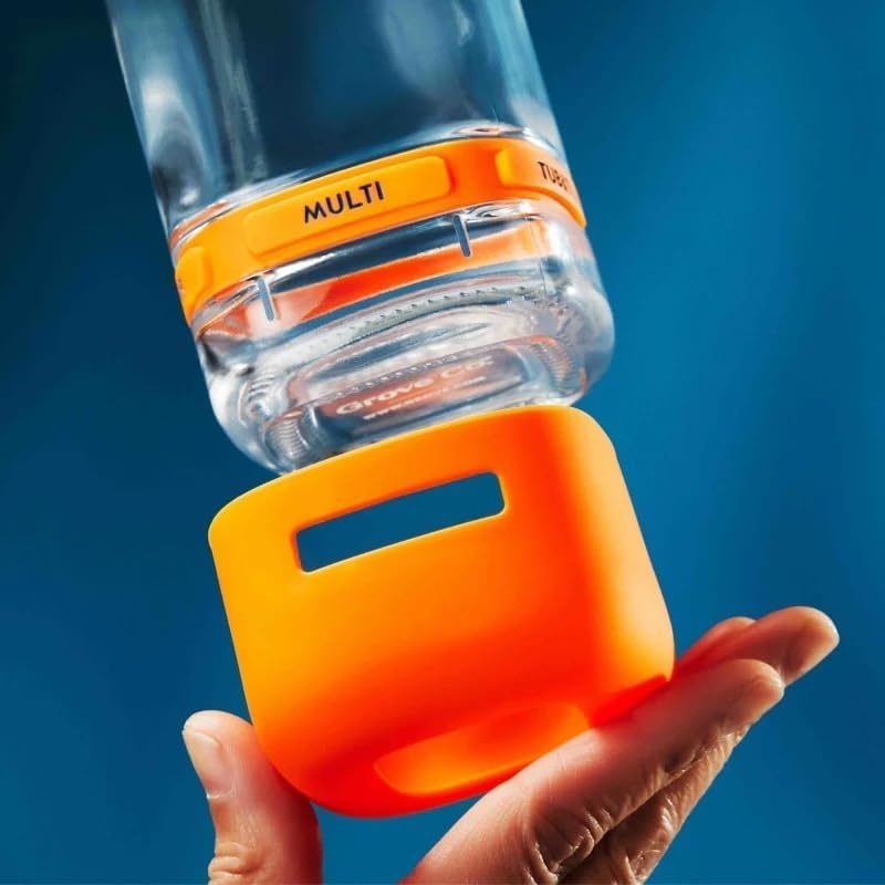 image:imageGrove Co Refillable Glass Spray Bottle 16 oz White Reusable Cleaning Container with Protective Silicone Sleeve amp Slide amp Snap Labeling System For Essential Oil MultiPurpose amp Glass CleanersSparkling Orange