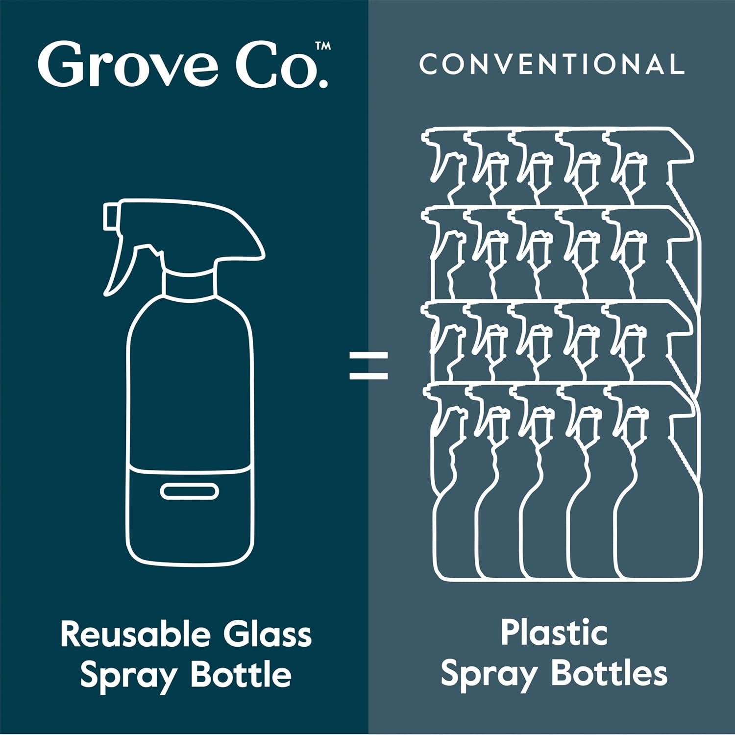 image:imageGrove Co Refillable Glass Spray Bottle 16 oz White Reusable Cleaning Container with Protective Silicone Sleeve amp Slide amp Snap Labeling System For Essential Oil MultiPurpose amp Glass CleanersBright Lime