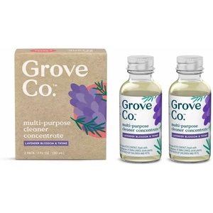 Grove Co. Multi-Purpose Cleaner Concentrate – Two 1oz Packs, Orange & Rosemary Liquid Surface Refill(Lavender Blossom & Thyme)