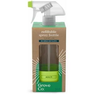 Grove Co. Refillable Glass Spray Bottle, 16 oz White – Reusable Cleaning Container with Protective Silicone Sleeve & Slide & Snap Labeling System – For Essential Oil, Multi-Purpose & Glass Cleaners(Bright Lime)
