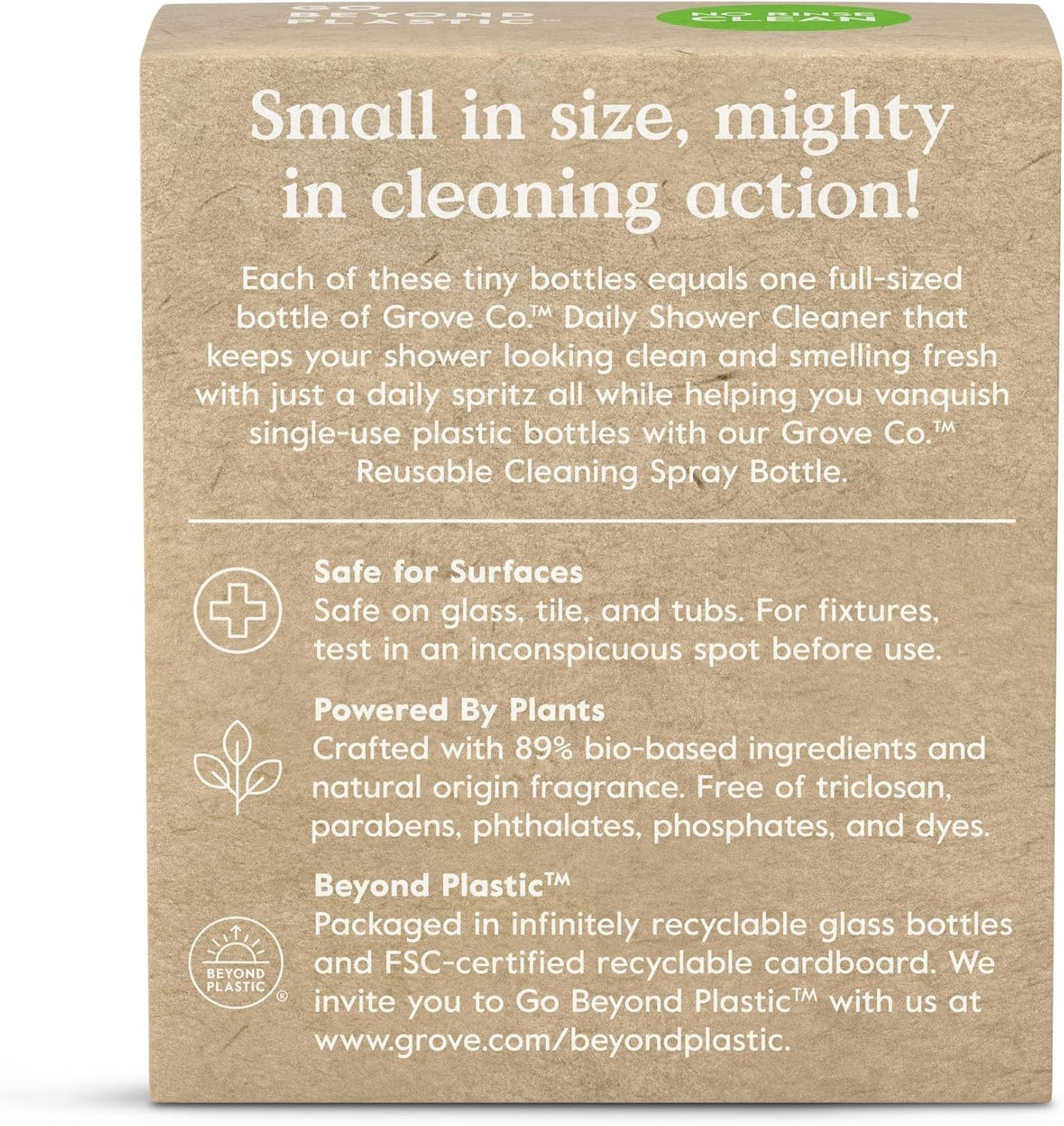 image:imageGrove Co Bathroom Care Bundle Shower Cleaner Concentrate Refills 6Pack 1 oz Each Lemon amp Eucalyptus Scent with Reusable Glass Spray Bottle