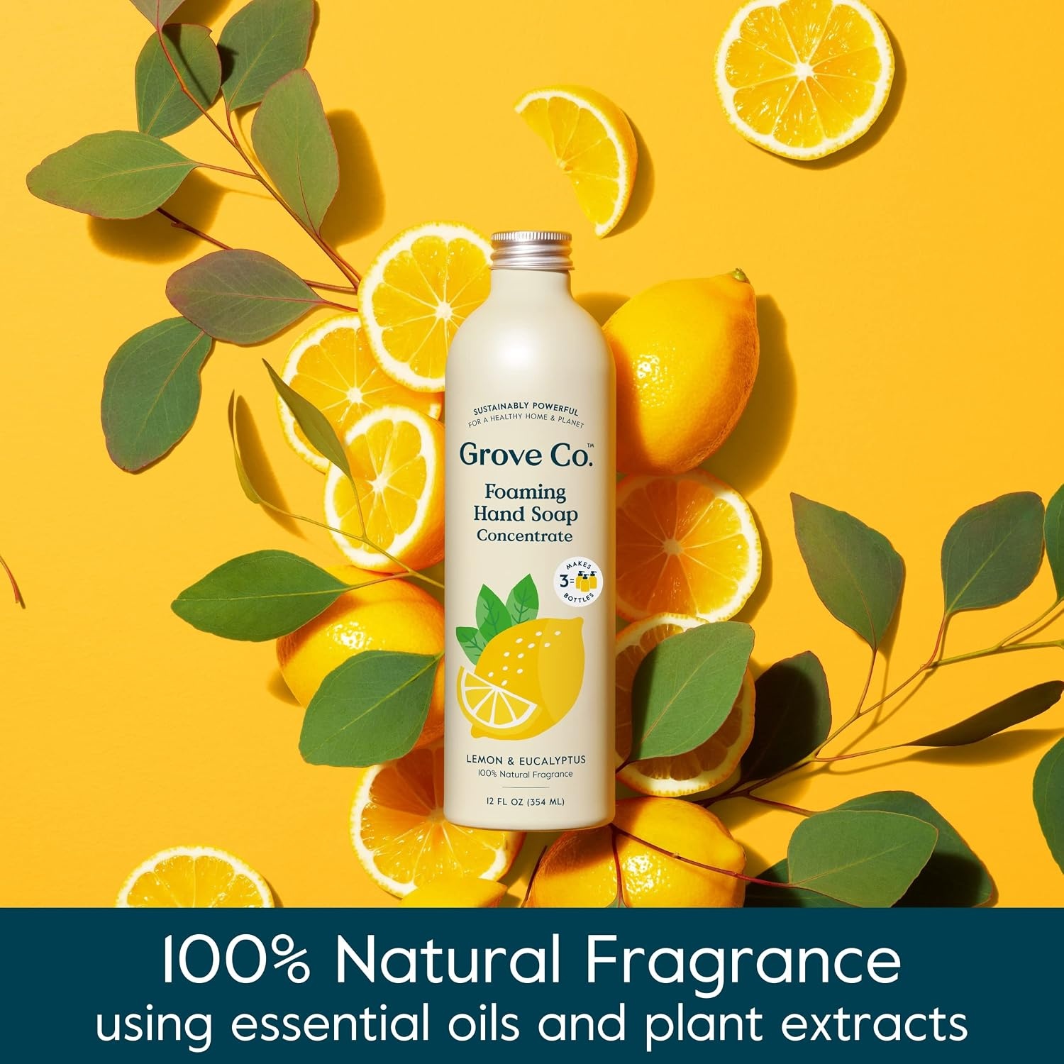 image:imageGrove Co Foaming Hand Soap Refill Pineapple Party Kids 12 Fl Oz 97 PlantBased Refill format Hydrating Foaming Hand Soap Natural Fragrance PlasticfreeLemon Eucalyptus