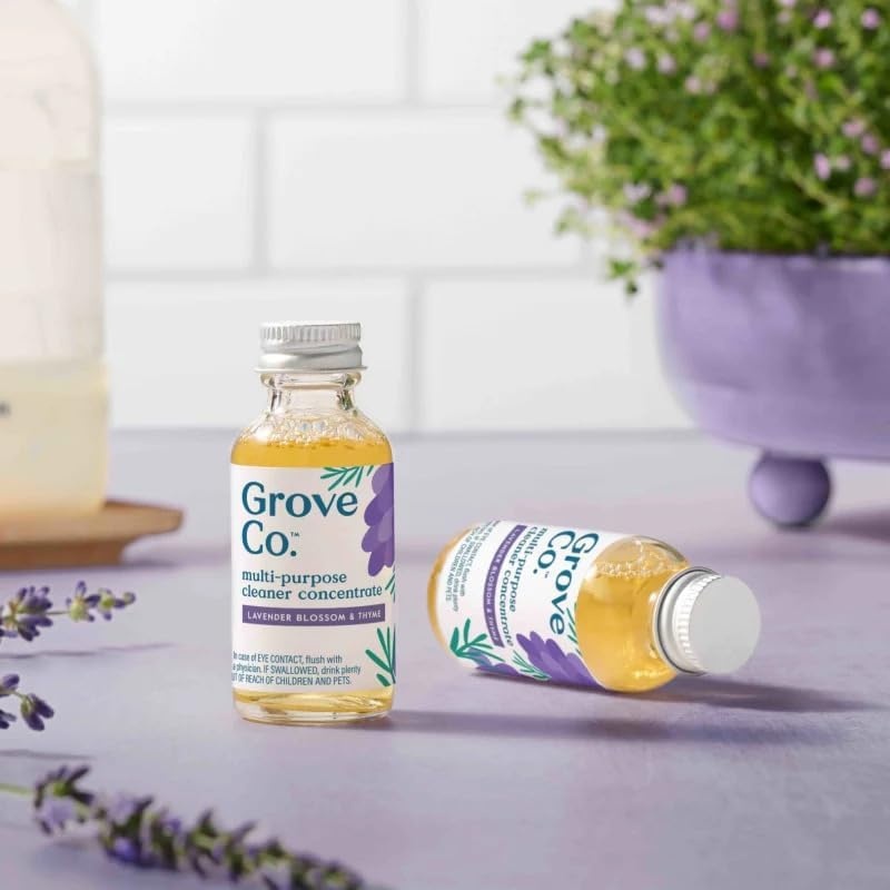 image:imageGrove Co MultiPurpose Cleaner Concentrate Refills 6 x 1fl oz Apple amp Pear Blossom 6 refills Plantbased No plastic waste Ammonia amp chlorine free No Harsh ChemicalsLavender Blossom Thyme