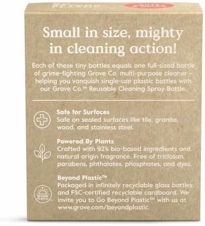 image:imageGrove Co MultiPurpose Cleaner Concentrate Refills 6 x 1fl oz Apple amp Pear Blossom 6 refills Plantbased No plastic waste Ammonia amp chlorine free No Harsh ChemicalsFresh Pomelo