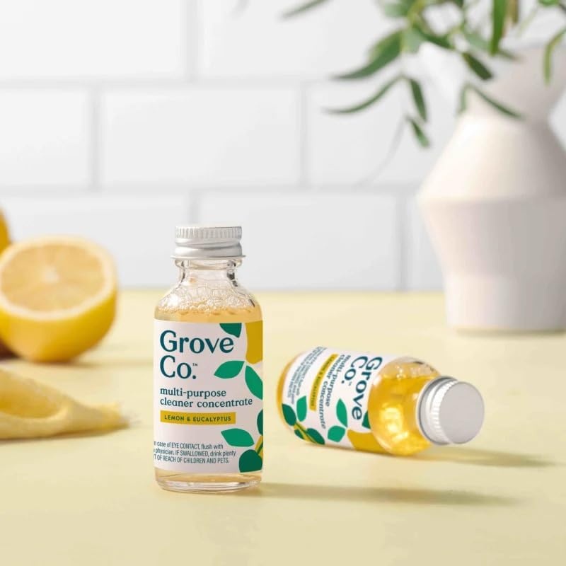 image:imageGrove Co MultiPurpose Cleaner Concentrate Refills 6 x 1fl oz Apple amp Pear Blossom 6 refills Plantbased No plastic waste Ammonia amp chlorine free No Harsh ChemicalsLemon Eucalyptus