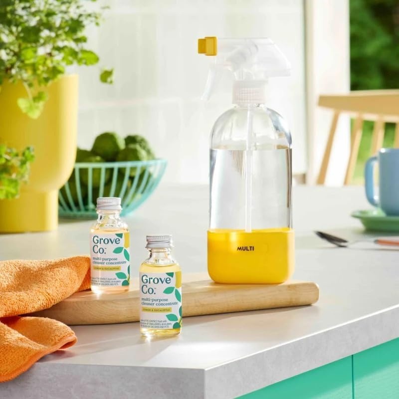 image:imageGrove Co MultiPurpose Cleaner Concentrate Refills 6 x 1fl oz Apple amp Pear Blossom 6 refills Plantbased No plastic waste Ammonia amp chlorine free No Harsh ChemicalsLemon Eucalyptus