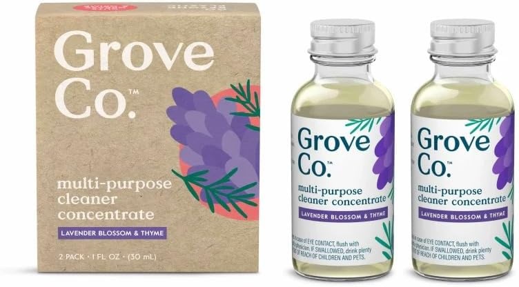image:imageGrove Co MultiPurpose Cleaner Concentrate Refills 6 x 1fl oz Apple amp Pear Blossom 6 refills Plantbased No plastic waste Ammonia amp chlorine free No Harsh ChemicalsLavender Blossom Thyme