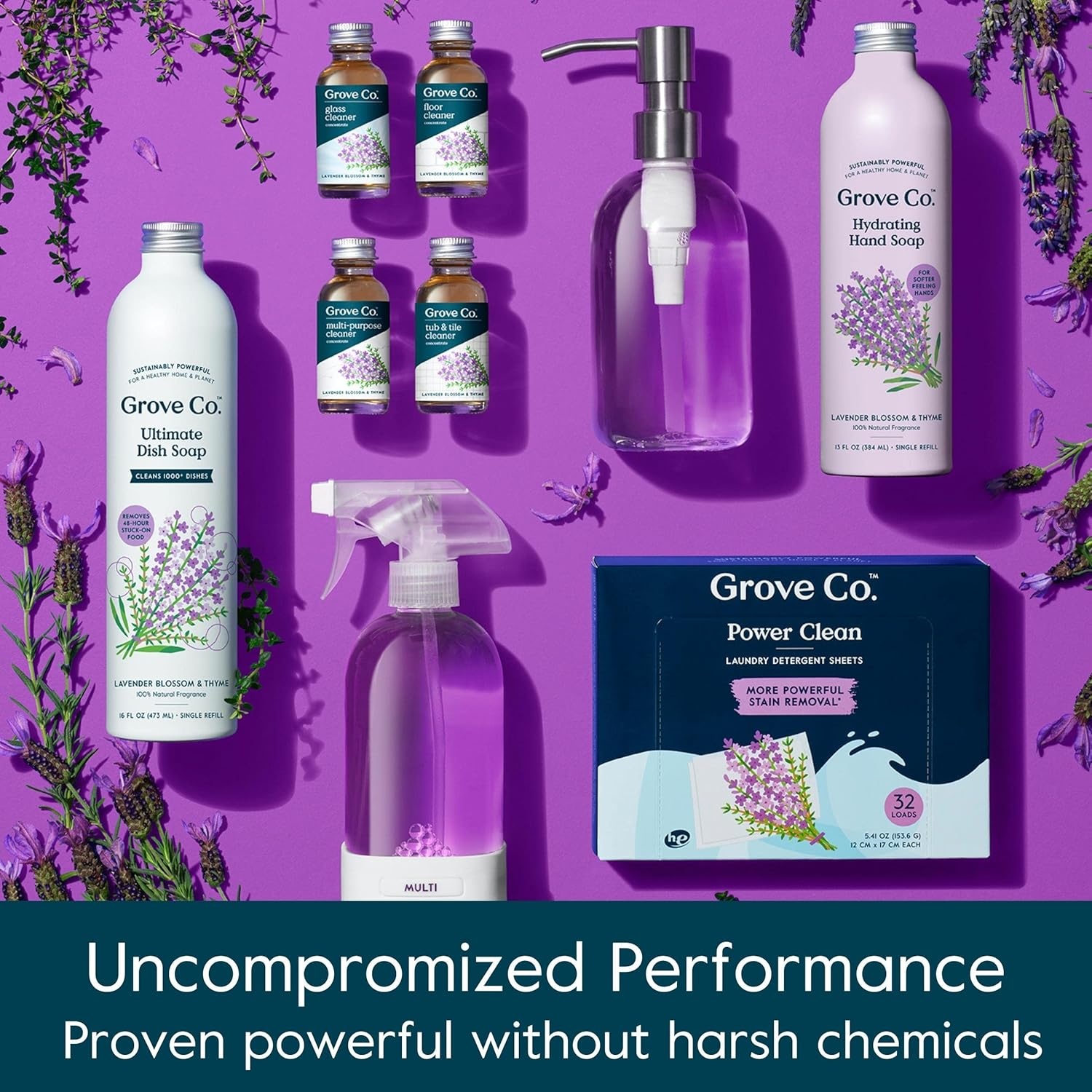 image:imageGrove Co MultiPurpose Cleaner Concentrate Refills 6 x 1fl oz Apple amp Pear Blossom 6 refills Plantbased No plastic waste Ammonia amp chlorine free No Harsh ChemicalsVariety