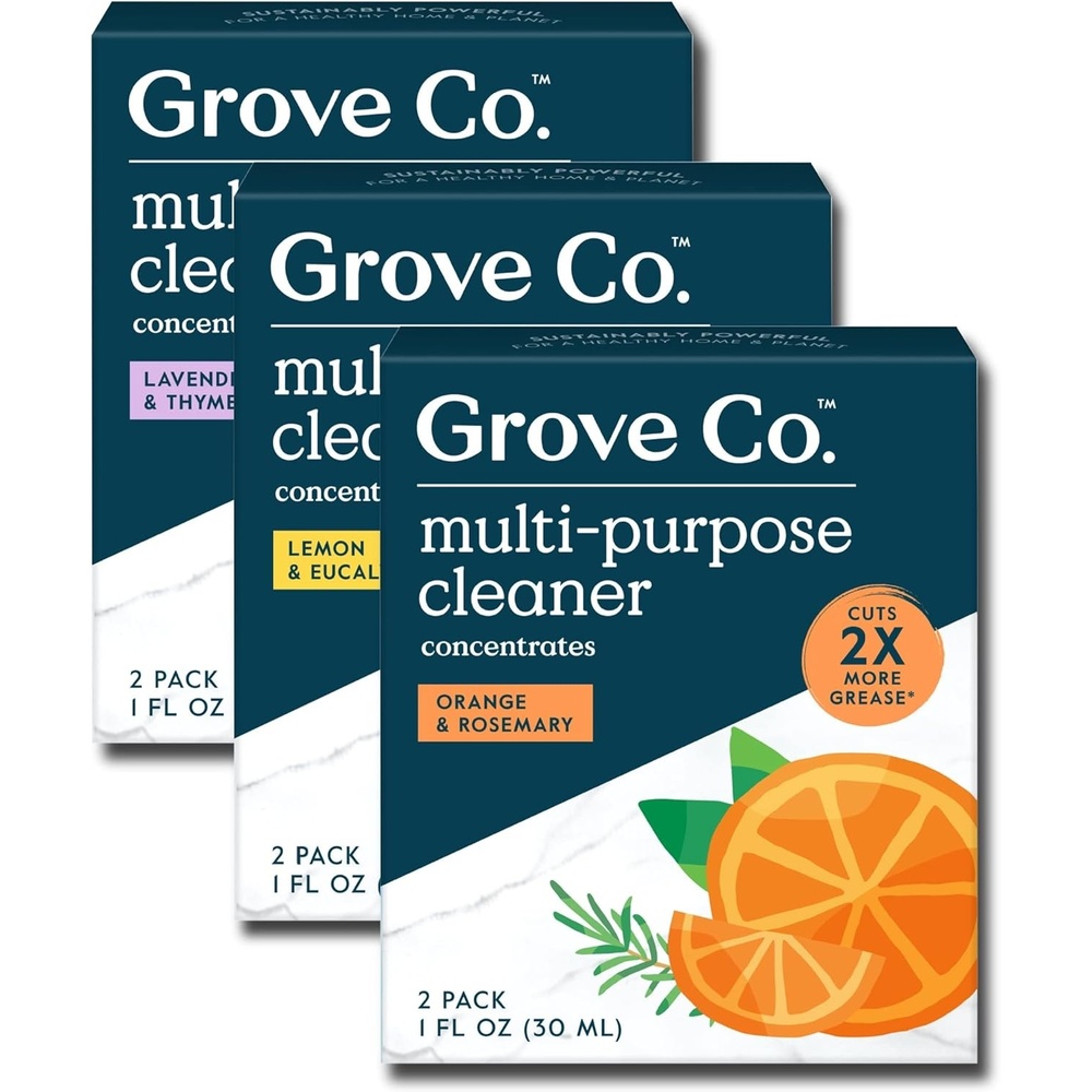 image:imageGrove Co MultiPurpose Cleaner Concentrate Refills 6 x 1fl oz Apple amp Pear Blossom 6 refills Plantbased No plastic waste Ammonia amp chlorine free No Harsh ChemicalsVariety