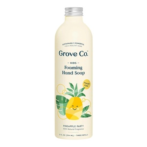 Grove Co. Foaming Hand Soap Refill, Pineapple Party (Kids), 12 Fl Oz | 97% Plant-Based; Refill format; Hydrating Foaming Hand Soap; Natural Fragrance; Plastic-free(Pineapple Party (Kids))